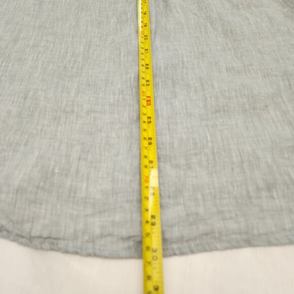 Heritage Report Collection Shirt Men Large Blue Linen Short Sleeve Button Collar - Picture 11 of 13